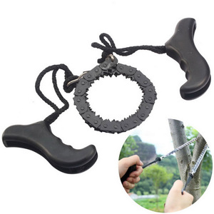 Scie à chaîne de poche robuste en manganèse pour le camping, la randonnée, la pêche, la coupe du bois en extérieur et en forêt - Vente en gros - Product Image 1