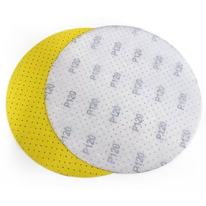 Disco de Lija Perforado <span class=keywords><strong>Amarillo</strong></span> de Grado Industrial de 225 mm con Gancho y Bucle para Pulir Masilla y Acabado de Superficies - Product Image 2