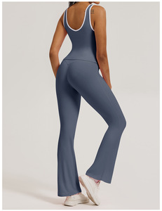 Ensemble de vêtements de sport et de yoga deux pièces pour femmes, séchage rapide, sans couture, pour la gym et l'entraînement, coupe ajustée - Product Image 4