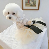 Robe de princesse en dentelle bouffante de style Coco Miss de luxe pour chiens et chats, dentelle en maille de qualité supérieure, toutes saisons, lavable à la main