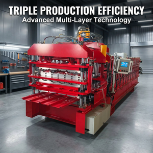 Máquina de Techo de Tres Capas que Ahorra Espacio para la Producción de Tejas Metálicas Glaseadas y Láminas de Acero <span class=keywords><strong>Trapezoidal</strong></span> TR5 - Product Image 2