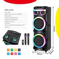 NDR-21280 double 12 "haut-parleur de tour de son de dent bleue de fête de théâtre de puissance élevée avec la boîte en bois de batterie rechargeable 100W
