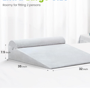 Memory Foam <strong>Bed</strong> Wedge Pillow with Jacquard Cover <strong>for</strong> Sleeping, Acid Reflux Support, <strong>Back</strong> Support and Elevated Head <strong>Rest</strong> - Product Image 2