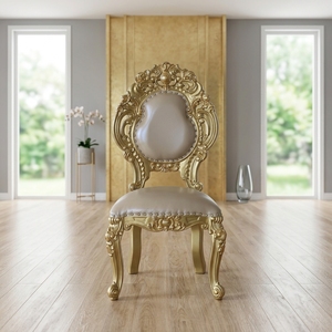 Europese houten eettafel met marmeren blad, gegraveerd patroon, draaibare tafel en stoelenset voor hotel, villa en thuisgebruik - Product Image 6
