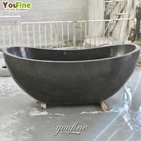 Baignoire en pierre naturelle grise de style européen, sculptée à la main, en marbre, baignoire de luxe pour la maison, la villa, l'hôtel, la salle de bain principale