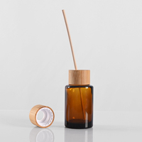 Diffuseur d'arômes en verre de luxe de haute qualité, 60 ml, avec bouchon à vis en bois, fabriqué par un fabricant de renom