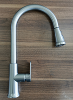 Robinet de cuisine moderne doré avec douchette extractible, cartouche céramique, corps en ABS, bec en acier inoxydable poli, 1 poignée, montage sur plan, pour hôtel