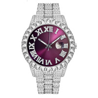MISSFOX Hip Hop vergoldet Iced Out Micro Cz Diamant Großhandel Luxus uhr Schmuck Männer Frauen Handgelenk Quarzuhren für Männer