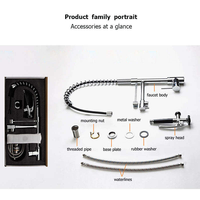 Robinet de cuisine monocommande en laiton massif, finition or rose brossé, avec douchette extractible, cartouche céramique, montage sur plan, facile à utiliser