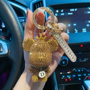 Cute Rhinestone Wristlet Bling Teddy Bear Keychain for Car Crystal Anti Lose <b>Key</b> <b>Chains</b> - Product Image 2