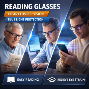 Lunettes de lecture correctrices de la presbytie avec <span class=keywords><strong>filtre</strong></span> <span class=keywords><strong>anti</strong></span>-lumière bleue pour la lecture de près, puissance de la lentille +2.75 / +3.25 - Product Image 4