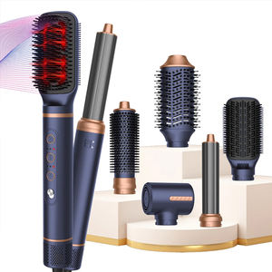 Multifunktionaler Haarstyler und Föhn Infrarot-Heißluftbürste Haarstyling-<span class=keywords><strong>Tool</strong></span> Rotierender Lockenstab Haarglättungsbürste Volumen-Kamm - Product Image 1