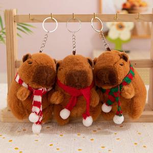 New giáng sinh đồ chơi cho trẻ em Nâu capybara phim hoạt hình sang trọng siêu mềm Thú nhồi bông búp bê và Keychain Quà Tặng - Product Image 3