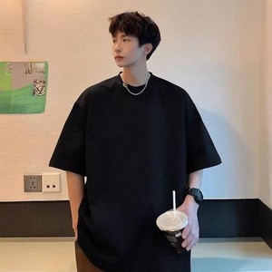 Camiseta Deportiva de Manga Corta para Hombre, Estilo Jersey, Cuello Redondo, Estampado, Ajuste Holgado, Antibolitas, Combinable con Todo, Moderna, Lisa - Product Image 1