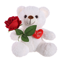 Ositos de Peluche Baratos al por Mayor para San Valentín, Osito de Peluche Suave de 20 cm con Rosa, Muñeco de Oso para el Día de San Valentín 2026 al por Mayor