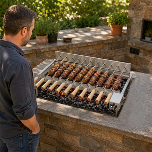 Parrilla de <span class=keywords><strong>Ladrillo</strong></span> para Fogata al Aire Libre, Mangal Turco, <span class=keywords><strong>Asador</strong></span> de Kebab Eléctrico Portátil, Carga Tipo C, <span class=keywords><strong>Asador</strong></span> de Carne Automático para Barbacoa - Product Image 3