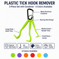 Kit de Luxe 3-en-1 Écologique pour l'Élimination des Tiques chez les Chiens et les Chats - Ensemble d'Outils Sûrs pour l'Élimination des Puces et des Tiques