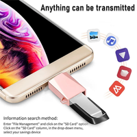 Nouvel adaptateur OTG Type-C vers USB 3.0 avec lecteur de carte à lumière LED et convertisseur de charge pour voiture pour téléphone/tablette, clé USB, souris