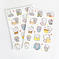 Hot Funny Kitty Cartoon Adhesive Waterproof Vinyl Stickers Cute Anime Decorative Die Cut Customizable Size Craft Sticker Sheets
