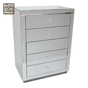 Bedroom Group <span class=keywords><strong>Mirrored</strong></span> Furniture <span class=keywords><strong>Dresser</strong></span> Tall Boy 7 Drawers Chest Night StandためHomeまたはHotel - Product Image 2