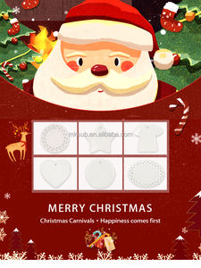 Ornements en céramique <span class=keywords><strong>de</strong></span> sublimation vierge d'entrepôt américain Ornement imprimable à deux côtés <span class=keywords><strong>de</strong></span> forme ronde <span class=keywords><strong>de</strong></span> Noël pour la décoration - Product Image 2