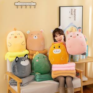 Bantal perjalanan hewan mewah desain kartun selimut LogoPillow penghangat tangan Penguin kartun 2-in-1 - Product Image 3
