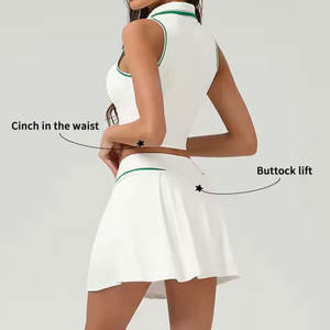 Dames V-Hals Mouwloze Golfblouse Slank Getailleerde Crop Workout Yoga Top Casual V-Line Kraag Crop Tank Tops Polo Atletische Shirts - Product Image 3