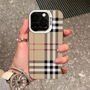 Light Luxury Plaid para iPhone 16 Pro Max I Phone Case Apple 12 13 14 15 Plus Trendy Classic X Bulk Fancy Trendy Brand Cover - Product Image 3