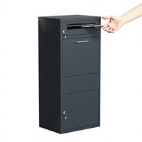 Boîte aux lettres extérieure autoportante en acier galvanisé à 3 niveaux, étanche, antivol, avec serrure à clé et finition thermolaquée, à monter
