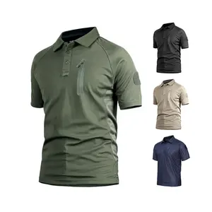 YAKEDA Combat Breathable Army Green Camisetas Hombre Tactico Summer Quick Dry Tactical Polo Short Sleeves T Shirt for Men