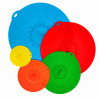 Outil de cuisine à domicile en gros 5 couvercles de bol en silicone réutilisables de taille différente pour casserole