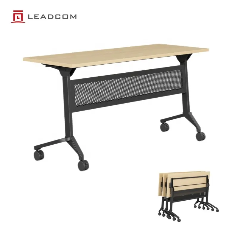 LEADCOM LS 4-6A office furniture foldable movable training room desk meeting room conference table with bookshelf table frame