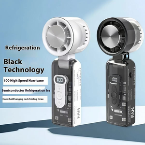 Hoge snelheid turboventilator met LED-verlichting, oplaadbare draagbare handventilator, LED-display, opvouwbare persoonlijke koelventilator - Product Image 2