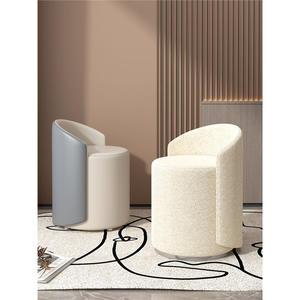 Taburete Moderno con Patas Metálicas y Asiento Redondo Acolchado para Niños, Silla de Maquillaje para Tocador SZD40 - Product Image 4