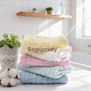 Logo personalizzato a sei strati di cotone morbido tessuto di cotone asciugamano <span class=keywords><strong>Saliva</strong></span> cura del viso lavare la bocca di garza ad alta densità asciugamano per neonati - Product Image 3