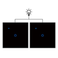 Éclairage intelligent Wi-Fi 2,4 GHz à commande vocale pour couloir d'escalier et chevet, avec panneau en verre trempé standard UE transfrontalier et interrupteur à double commande