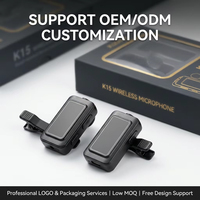Micrófono Lavalier Inalámbrico Omnidireccional Portátil K15 Mini 2.4G Recargable 3 en 1 con Cancelación de Ruido Tipo-C para Transmisiones en Vivo