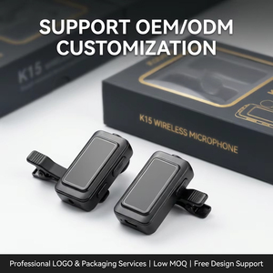 Promotion Portable K15 Mini Wireless Lavalier <b>Microphone</b> 2.4G Rechargeable Mic Lapel Lavalier <b>Microphone</b> 3 in 1 for Video Vlog - Product Image 4