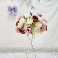 Buket Bunga Buatan Mawar Campuran Romantis dan Mewah, Anyelir, Buatan Tangan, Simulasi Tinggi, Dekorasi Pernikahan
