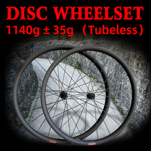 Vélo de route ultraléger 1140G, jantes de 25 mm de largeur, roues en carbone avec rayons en carbone, moyeu à tirage droit, roues de vélo tubeless - Product Image 2