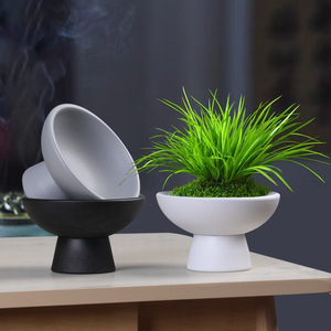 <span class=keywords><strong>Pot</strong></span> de fleurs en céramique semi-artisanal de style chinois, motif <span class=keywords><strong>Iris</strong></span> de bambou 'June Snow', vintage, style Zen, récipient d'arrangement Kenzan pour la maison - Product Image 1