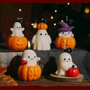 Velas Aromáticas Creativas y Divertidas Hechas a Mano con Forma de Fantasma de Mago de Dibujos Animados, Velas Perfumadas de Halloween con Caja de Regalo - Product Image 4