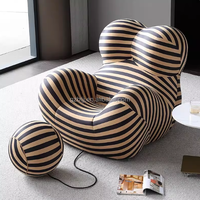 Canapé inclinable pliable de loisirs avec coussin en mousse haute densité et surface en tissu au design « Embrassement de Maman » BTCS006 pour salon