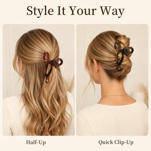 Pinzas de Pelo Grandes de Plástico con Forma de Lazo de 10 cm, para Cabello Grueso, Accesorios de Moda Coreanos, Ligeras, de Uso Diario, con Agarre Fuerte - Product Image 4
