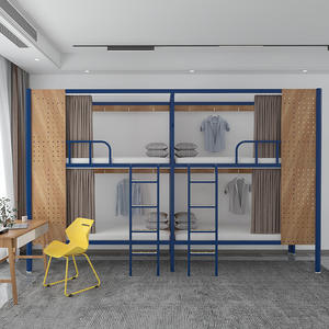 Moderno durevole telaio in ferro in metallo letto a castello doppio per gli studenti Hotel scuola o appartamento uso - Product Image 2