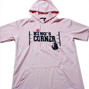 Custom <b>Men's</b> <b>Short</b> <b>Sleeve</b> Pullover <b>Hoodie</b> Streetwear Lightweight Athletic Gym Performance Hooded T-Shirt - Product Image 1