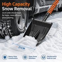 Pelle à neige télescopique multifonctionnelle 5 en 1 pour voiture, grattoir à glace détachable, brosse pour camion, SUV, outil d'urgence hivernal
