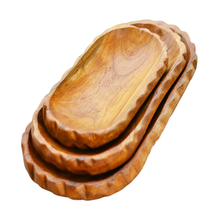 Assiettes en bambou pour le dîner, plateaux de service en bambou pour le petit-déjeuner, plateau à fruits et thé, plateau à collations de cuisine, assiettes de présentation et plats – Addreen - Product Image 6