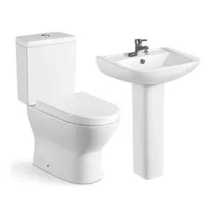 ヨーロッパのバスルームトイレとシンクセラミック便器シンク2ピーストイレセット