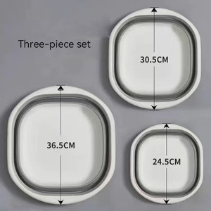 Ensemble de 3 bassins pliables OEM – Bacs utilitaires en plastique rétractables pour cuisine, buanderie, <span class=keywords><strong>camping</strong></span>, <span class=keywords><strong>camping</strong></span>-car – Gain de place - Product Image 6